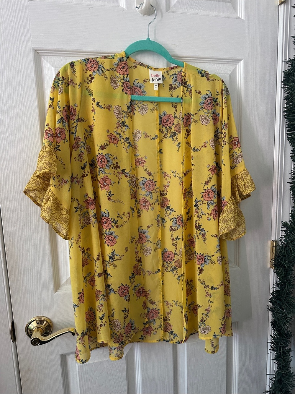 Bella Dahl Yellow Floral Open Kimono